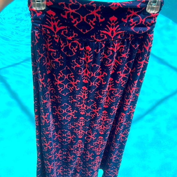 Joe B Gypsy Boho Long Romantic Flowy Maxi Skirt sz S Modest Navy Coral-ish EUC - Picture 15 of 16